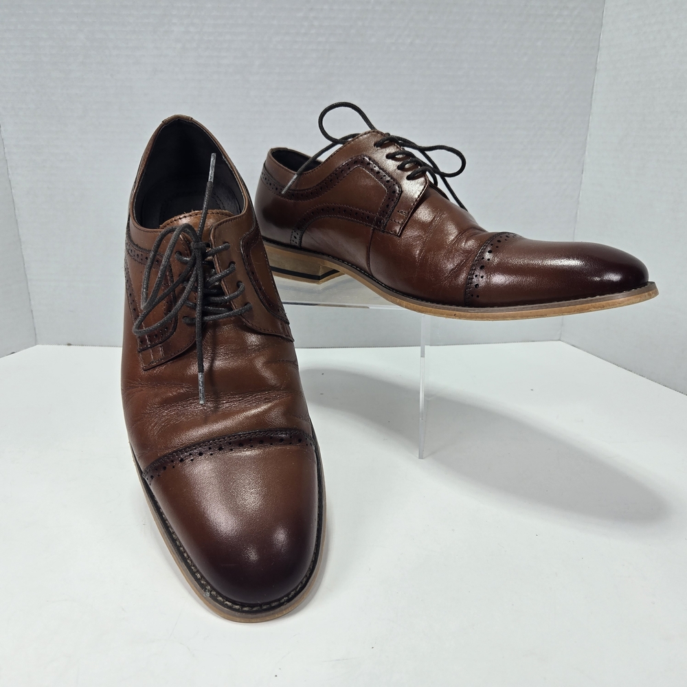 Stacy Adams Brown Two-Tone Cap Toe Oxfords